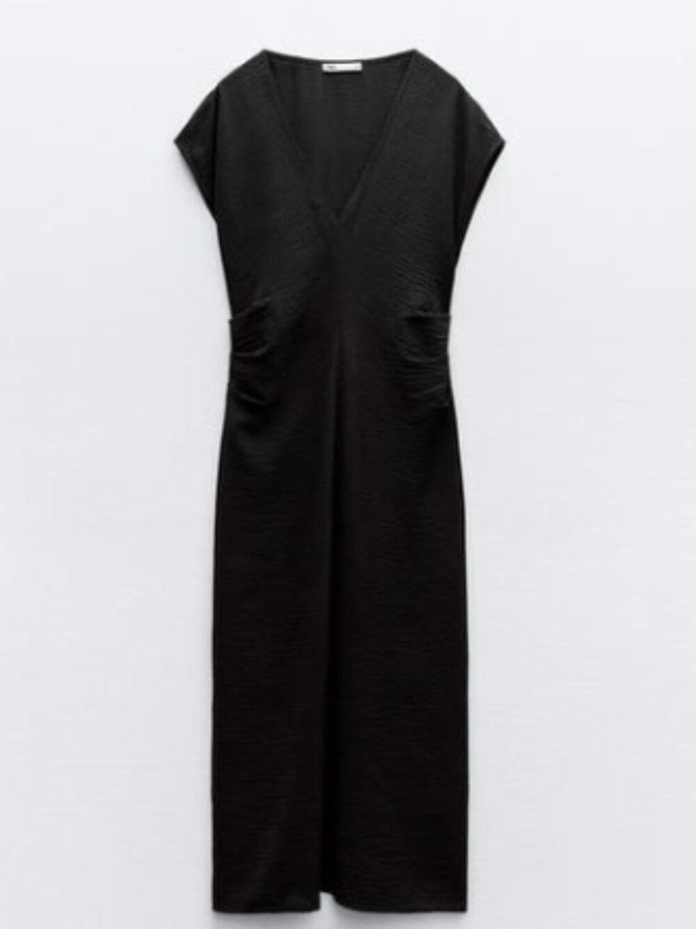 Zara Black V-Neck Midi Dress